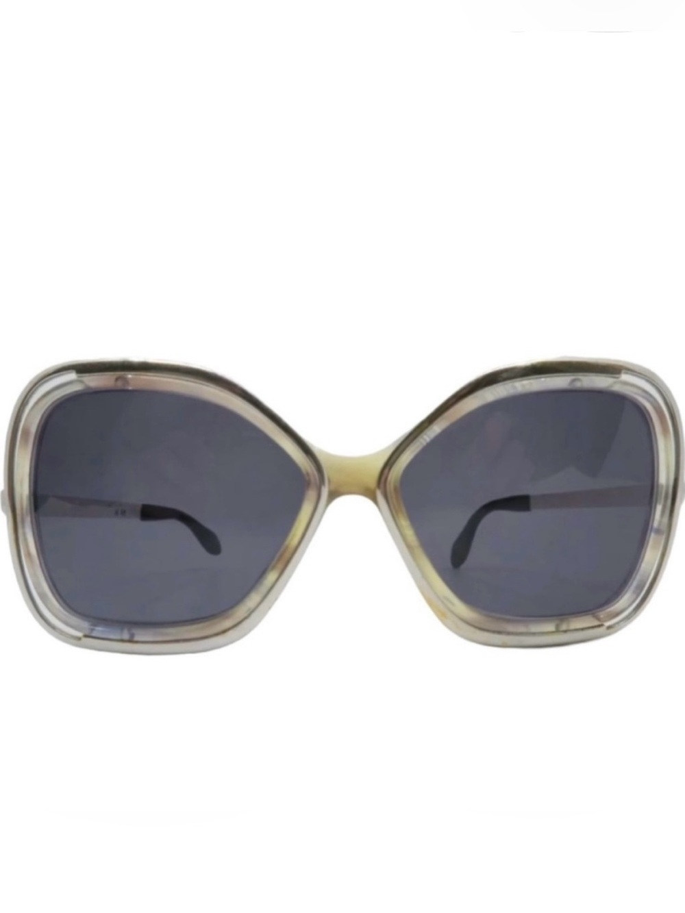 Vintage 1970’s Silhouette Austria Sunglasses in Silver, Mod Futuristic Space Age